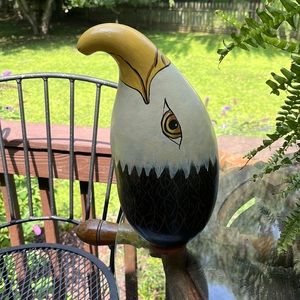 Hand Painted Gourd Eagle Head